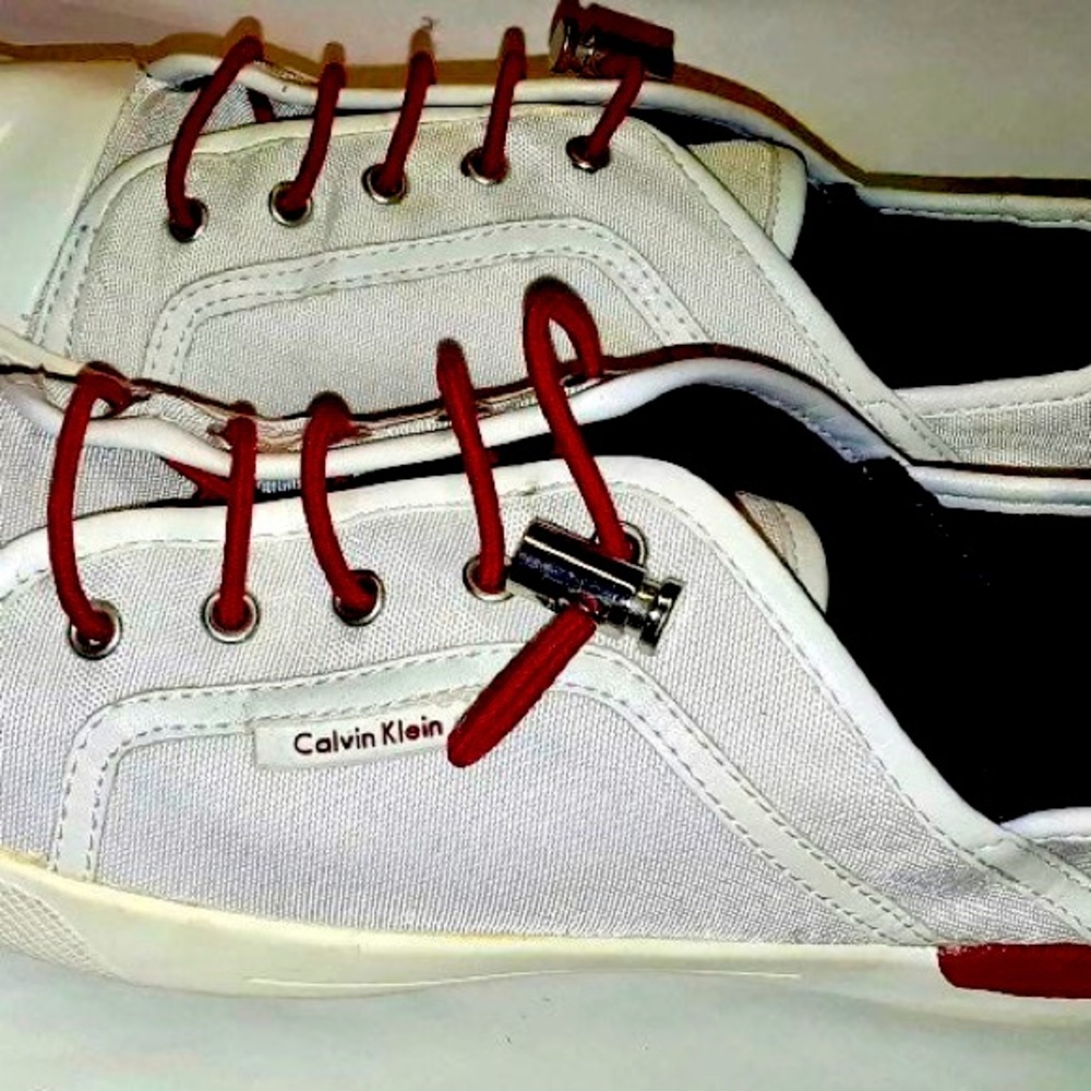 Calvin Klein Nia Sporty Nylon Patent Nappa Fashion Sneakers Sz 8M
